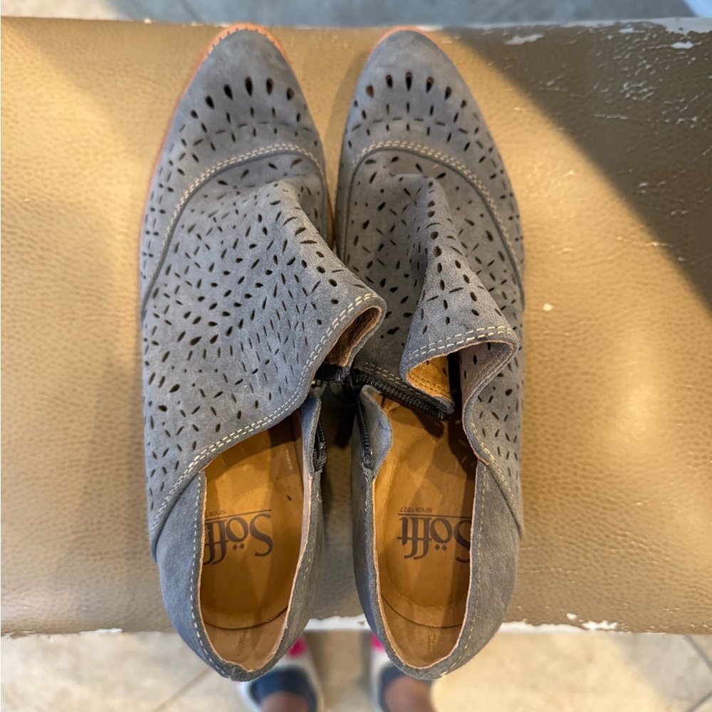 Sofft Perforated Slate Ankle Booties